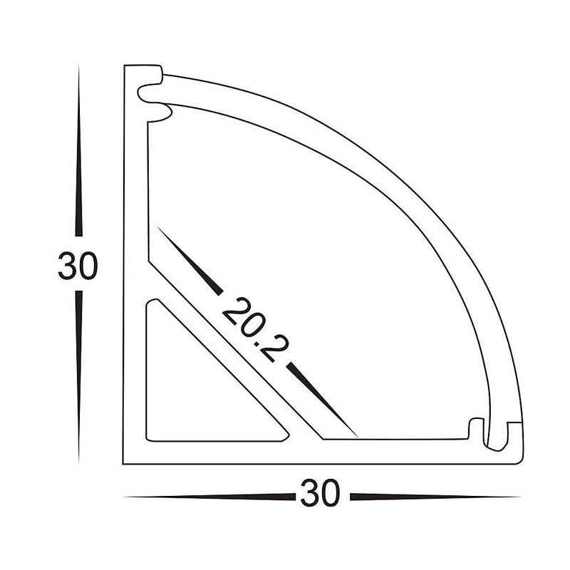Profilo di alluminio di illuminazione alla moda LED dell'alto lume LED delle luci lineari dirette della fabbrica 3030 LED