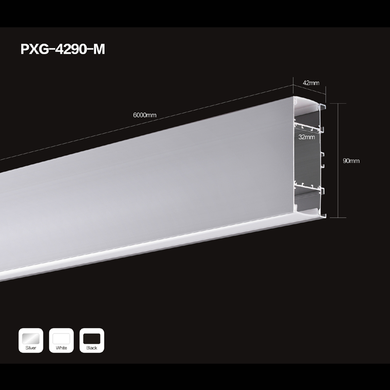 6063 alluminio anodizzato color argento t5 u profilo portato illuminazione